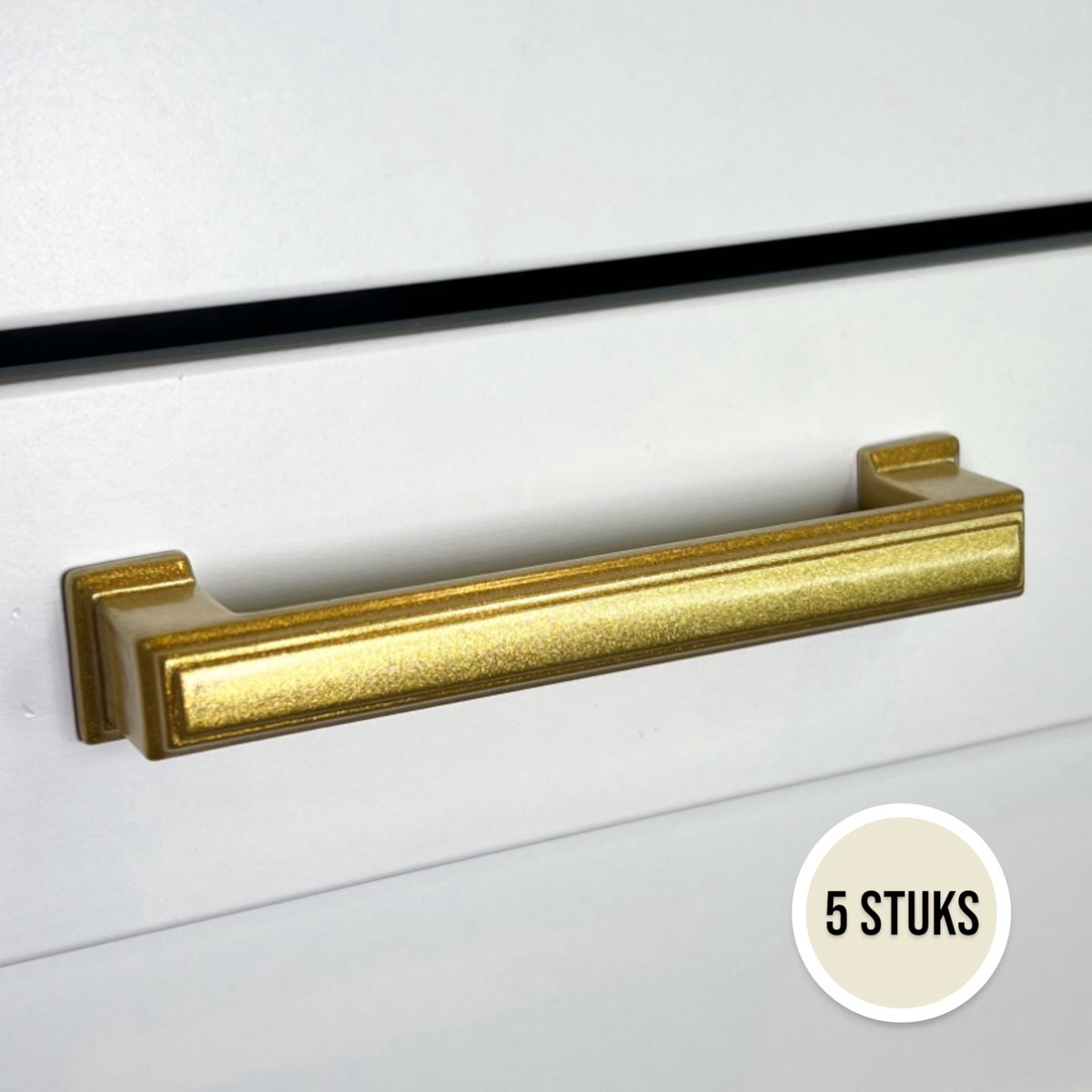 Handgreep Goud RVS – 128mm – ''Amsterdam'' – 5 Stuks – Meubelgreep | Keukengreep – Kastgreep – Ladegreep – Incl. Schroeven