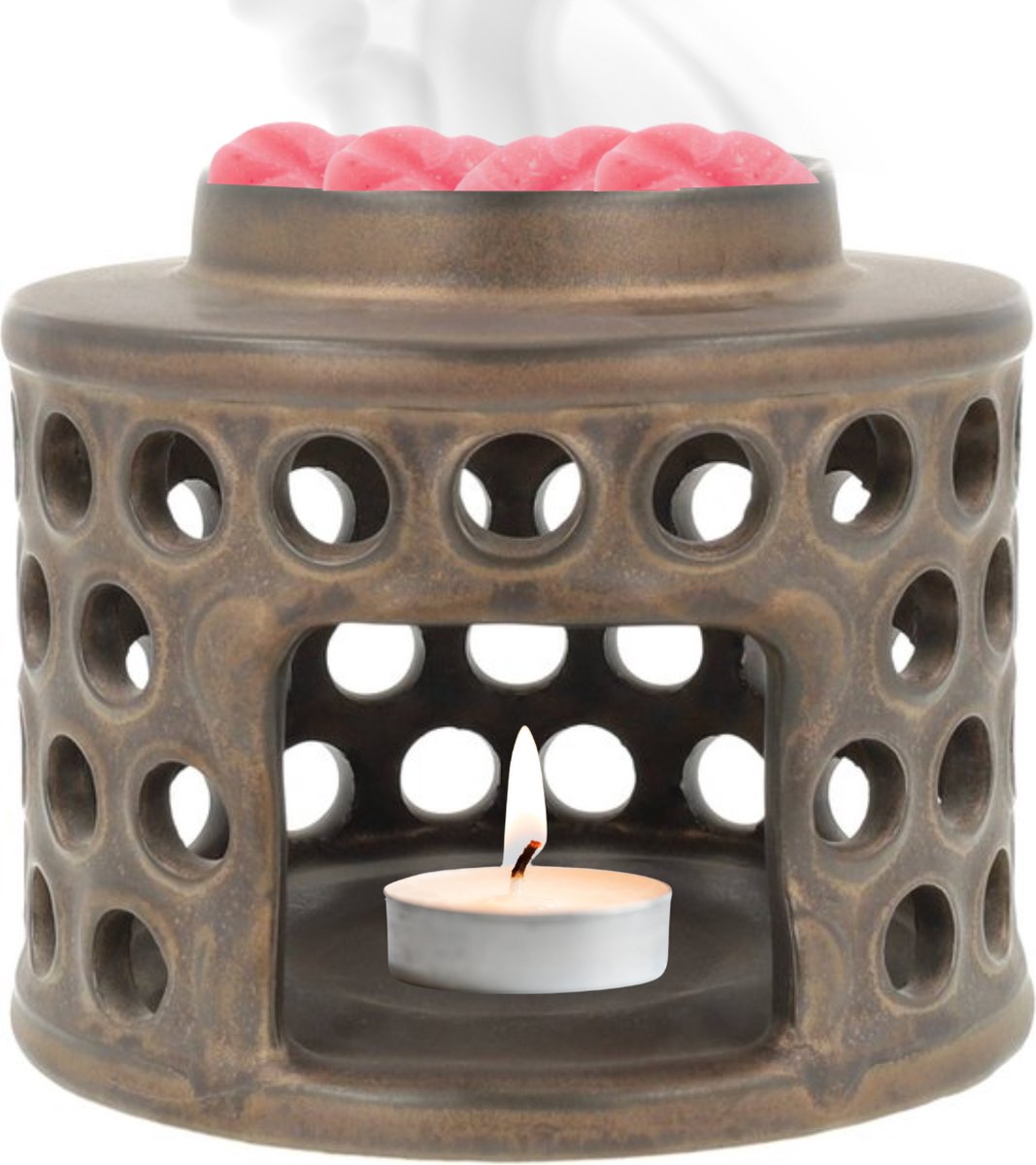 Scentchips® Glow - Waxbrander - Geurbrander - Amberblokjes Brander - Oliebrander - Wax Melts Brander - Aromabrander - Ook Geschikt Voor Essentiële Oliën - Geurolie - Waxmelts - Brons