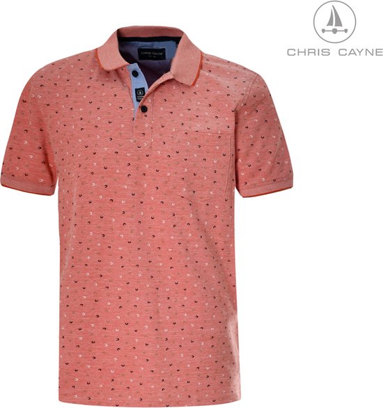 Chris Cayne heren polo maat 4XL kleur brique – geprint
