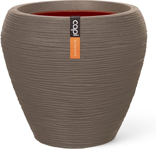 Capi Vaas Bol Rib 18x15 cm - Goud Zwart | Tuincentrum De Boet