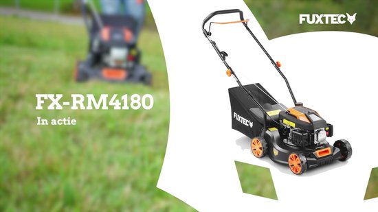 FUXTEC Benzine Grasmaaier FX-RM4180 - 1,8pk / 1,3kW - Slechts 18kg - 40cm Maaibreedte - 3-traps Maaihoogteverstelling - 80ccm 4-Takt - Incl. 45L Grasopvangbak