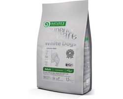 NATURE'S PROTECTION SUPERIOR CARE droog graanvrij voer voor volwassen honden van kleine rassen met witte vacht, insect 1,5kg.