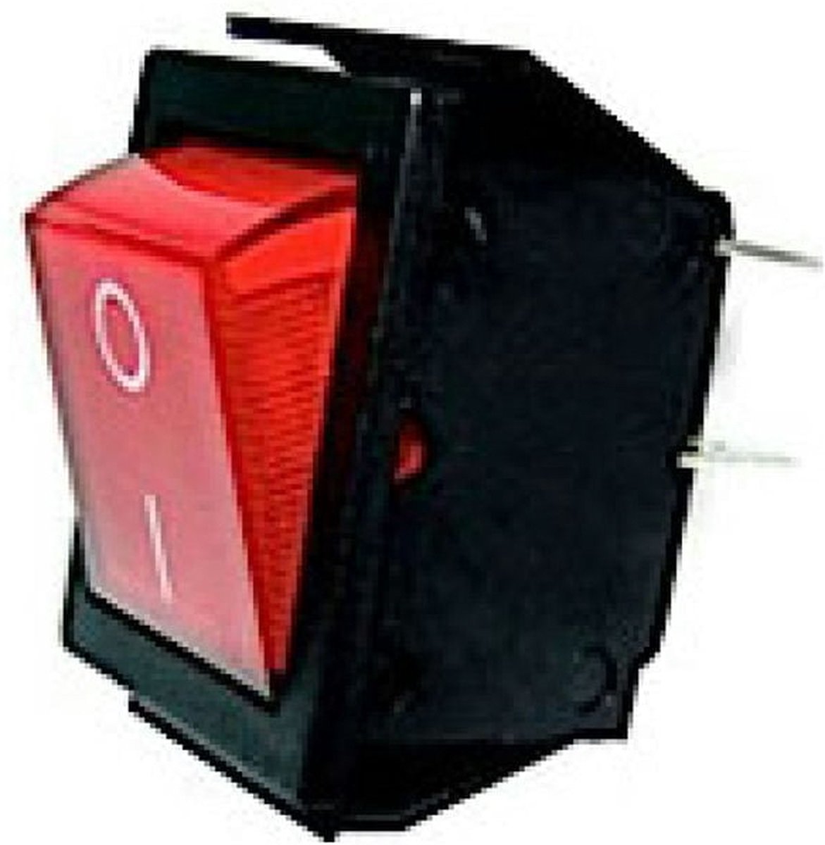 TUIMELSCHAKELAAR - ROOD - MET LICHT 16 A / 250 V - WIPSCHAKELAAR - OOK VOOR MONTAGE OP CHASSIS DELEN