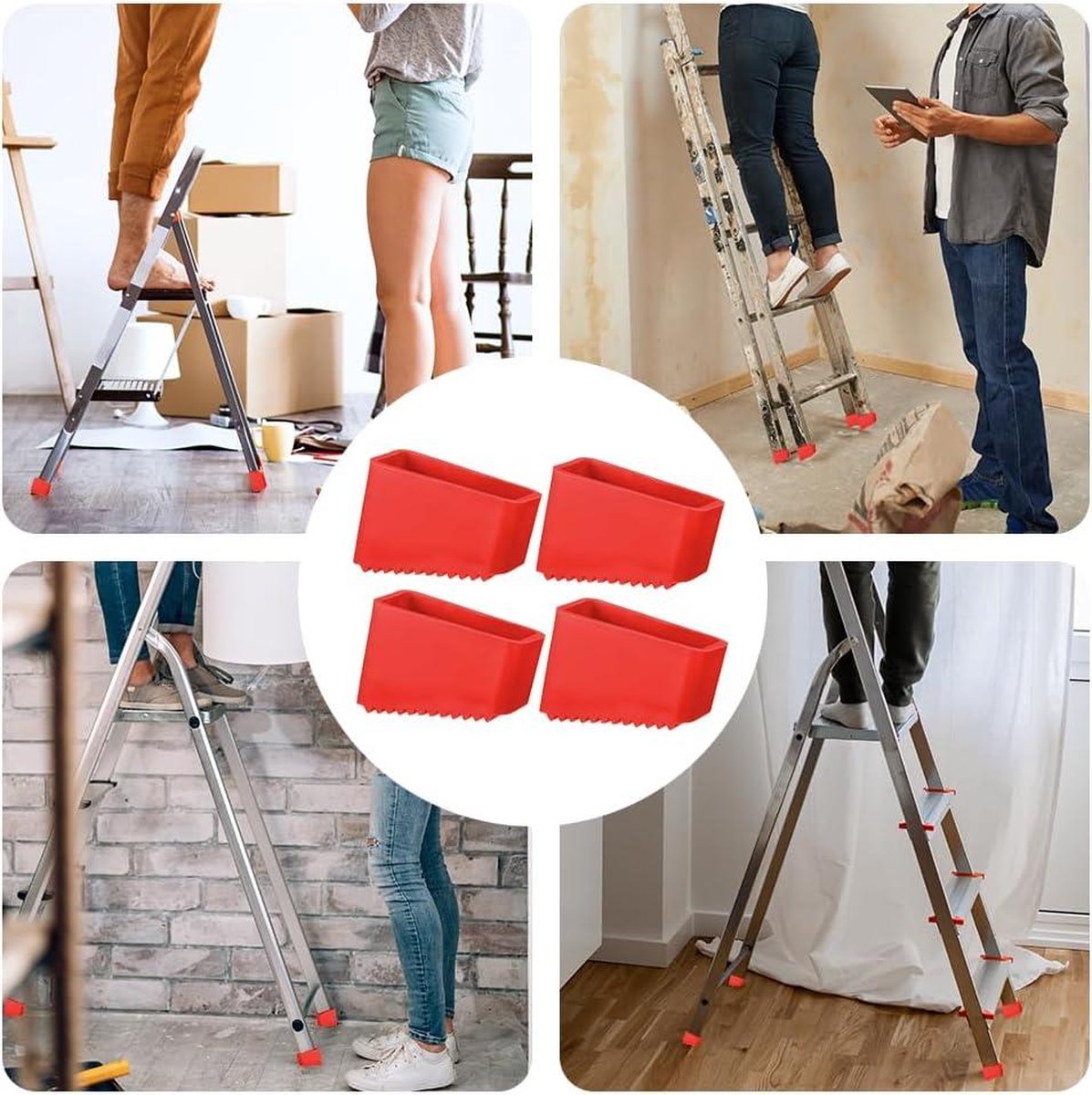 4 Stuks Duurzame Antislip Ladder Rubberen Voeten Mat Ladder Voetkussen Ladder Onderdelen