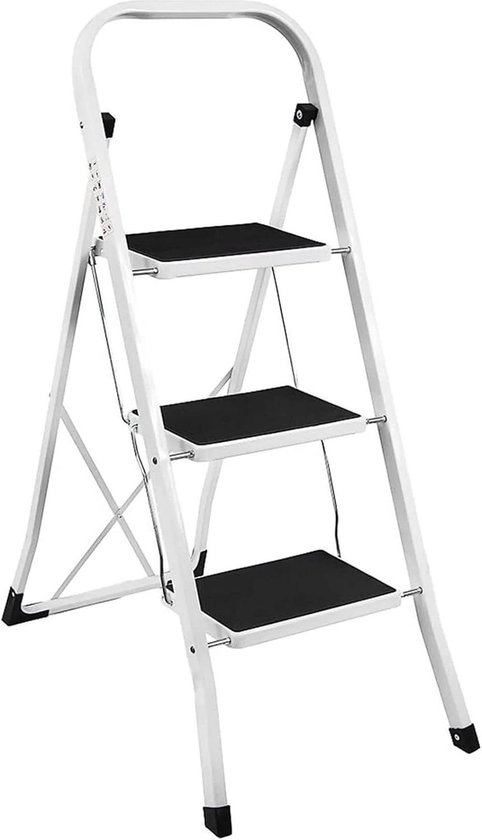 Casa Pura®, stapje van staal met wieltjes, anti-slip rubberen voetvlak, stoot- en roestbestendig, 150 kg draagkracht