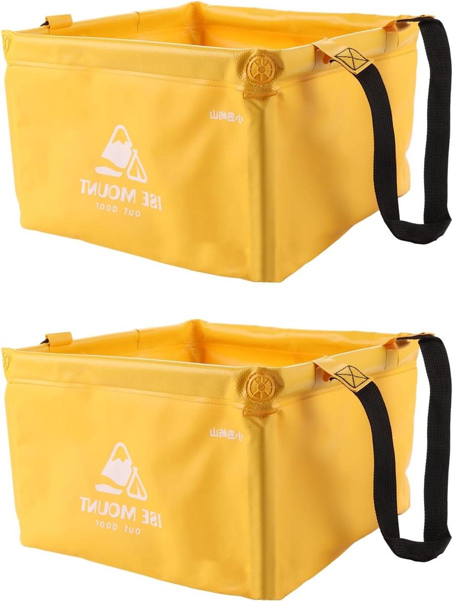 Goedkoopste Opvouwbare afwasteil Geel 15 L - Rechthoekig Zeildoek - Camping en Outdoor Kamperen Hiking Opvouwbare afwasteil
