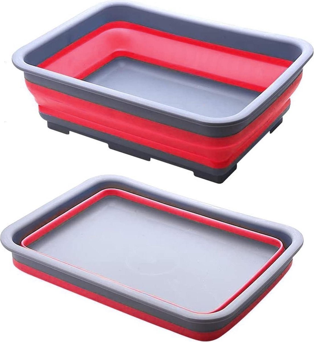 Goedkoopste Opvouwbare afwasteil 10 liter - Grote wastafel - Draagbare wasbak - Reiswas - Buitengebruik - Auto wasbak - Rood Opvouwbare afwasteil