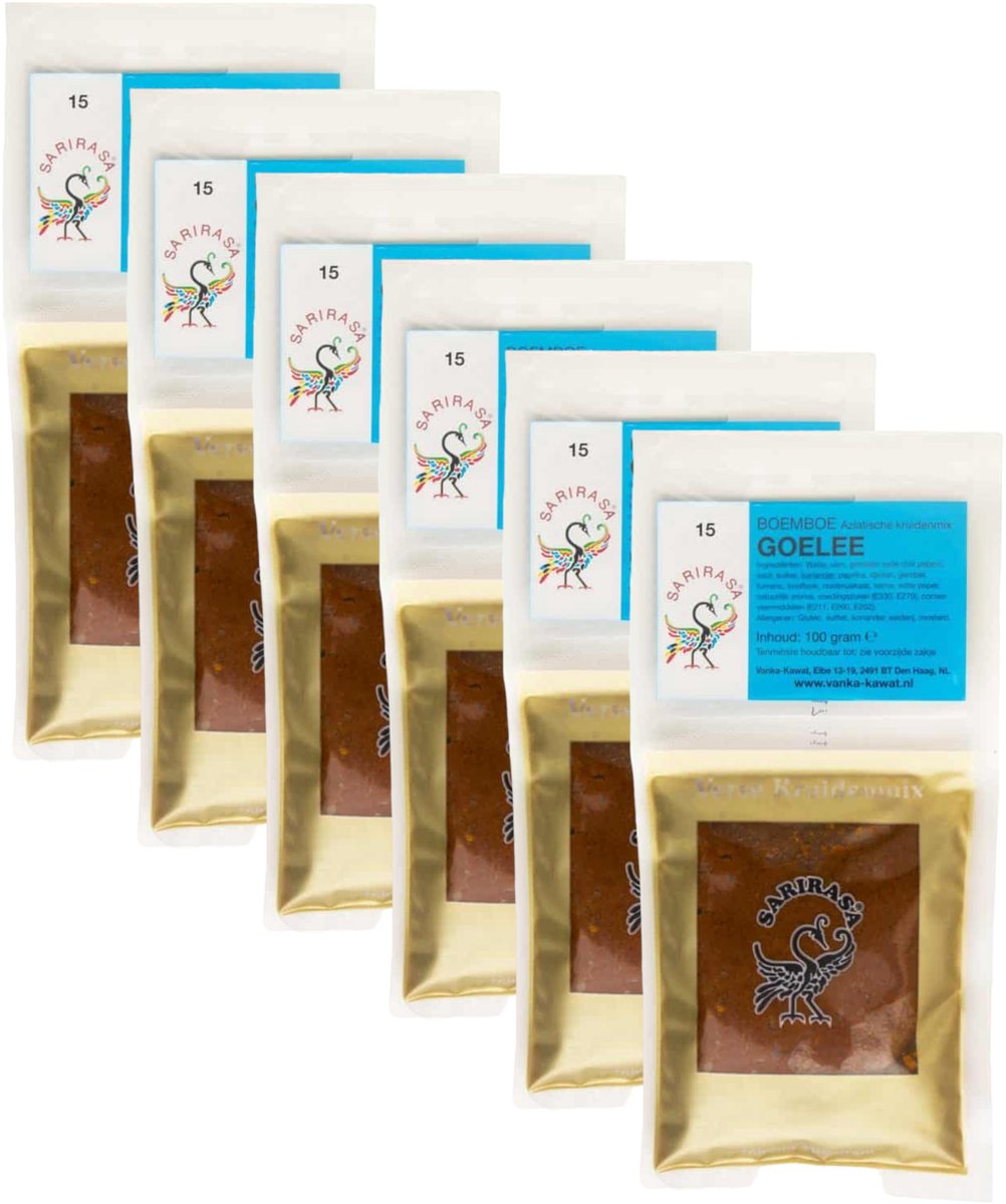 Sarirasa® | 6 x 100 gram Goelee Boemboe | Aziatische kruidenmix | nr 15 | Glutenvrij