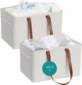 Bol.com Navaris opvouwbare wasmanden set van 2 - Eenvoudig te dragen waszak - Wasmand voor op reis camping en vakantie - Stevige... aanbieding