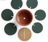 SUR der Zetter - Sous-verres Verres - Cactus - 7 pièces - Rond - Hydrofuge - Liège - Pendaison de crémaillère - Emballage cadeau - Décoration - Écologique - Cadeau