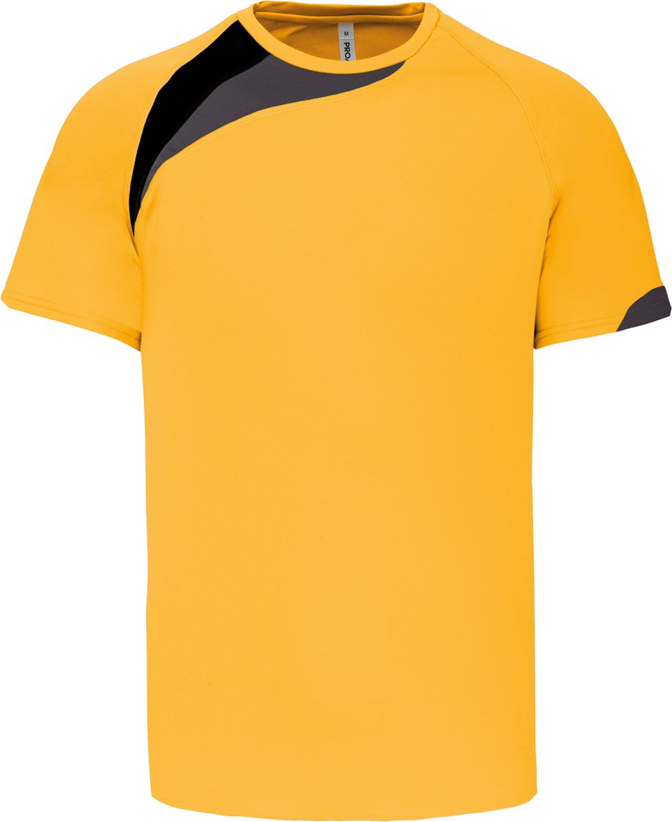 PROACT® Sportshirt korte mouwen kids PA437 - Sporty yellow/Black/Storm grey - 12/14 years (12/14 ans)