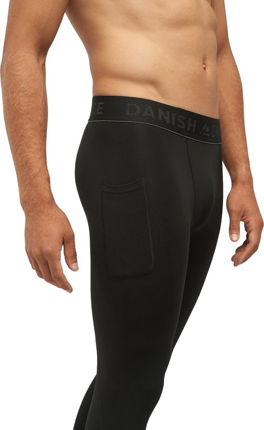 Pantalons de compression DANISH ENDURANCE - Homme - Couche de base pour l'entraînement - Set de 2 - Zwart - M
