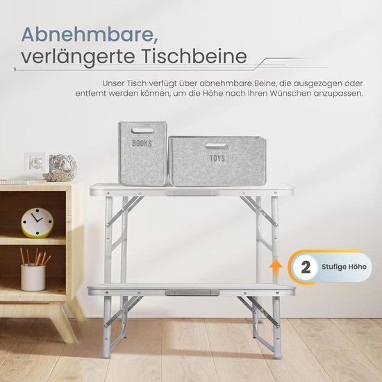 Opklapbare campingtafel voor buiten - Aluminium met MDF-tafelblad — afbeelding 2