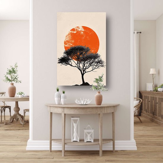 Boom muurdecoratie - Natuur wanddecoratie - Glas schilderij Maan - Moderne schilderijen - Plexiglas - Kunstwerken schilderij acrylglas 60x90 cm