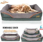 Feandrea Hondenbed, hondenkussen, wollige hondenmat, lang pluche, zachte bekleding, wasbaar, multifunctioneel, ombré-grijs PGW205G01