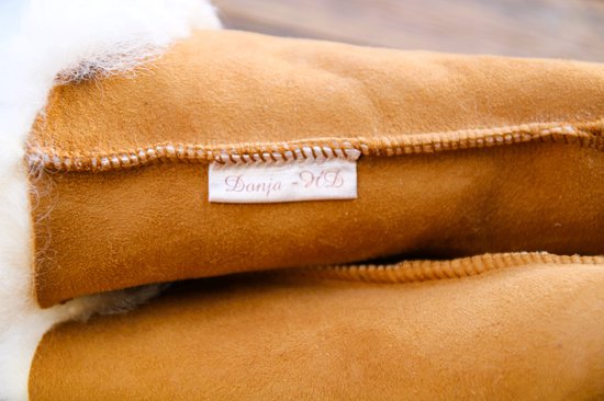 Donja - HD- Cuir d'agneau islandais - Mitaines en daim - couleur : Cognac- fait main - Taille L - convient à la largeur de main - 8 à 8,5 cm