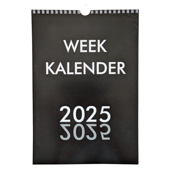 Foto: Groot letter weekkalender 2025 wandkalender ophangbaar a4 formaat