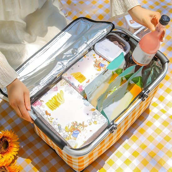 Nivard Panier pique-nique - Paniers pique-nique - Piknik - Pick Nick - Sac pique-nique - Panier - Boîte à lunch - Été - Rouge