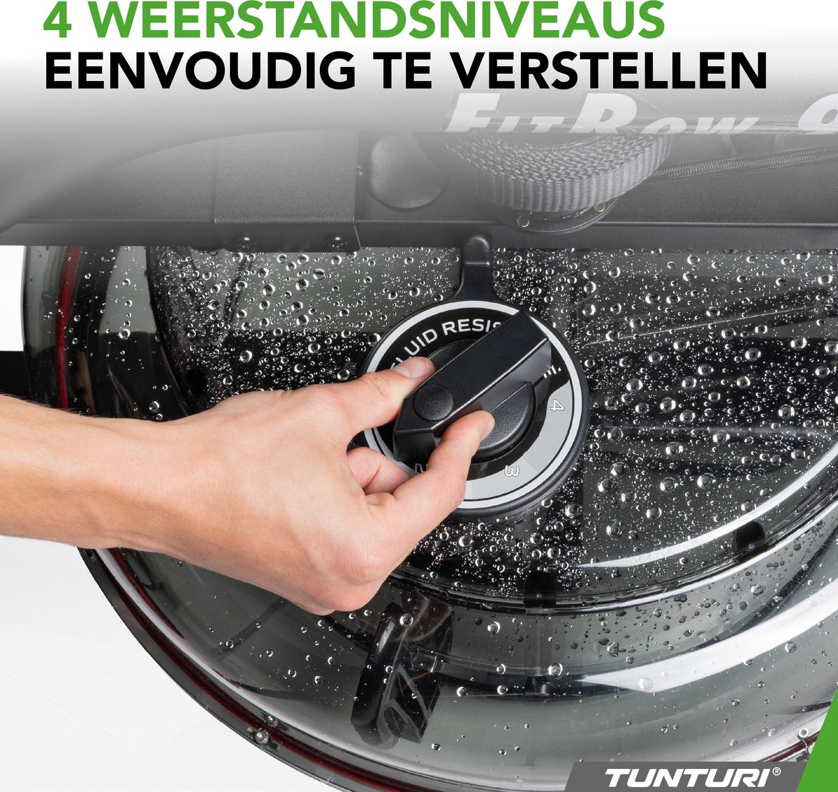 Afbeelding 3 van Tunturi Fitrow 90I Roeitrainer - Roeimachine met 4 weerstanden - Hartslagmeter - Waterweerstand - Roeiapparaat voor thuis
