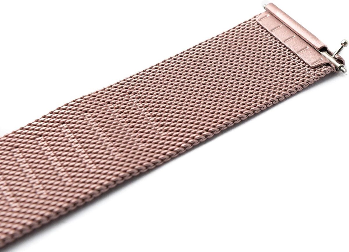 Milanees metaal Armband voor Fitbit Versa 4 3 2 Sense - roze metallic/roze - Klassiek Stijlvol