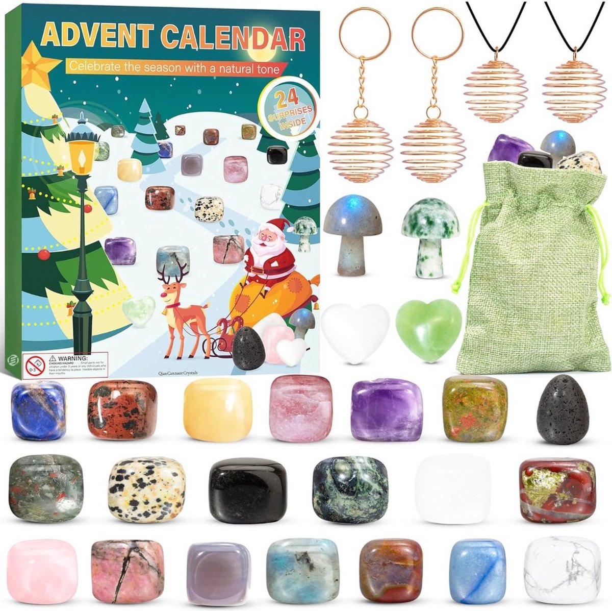 Moderne Equivera adventskalender met 24 verrassingen voor Kerst - geschikt voor kinderen en volwassenen.