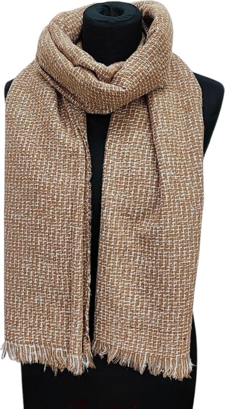 Longue écharpe chaude - Accent Argent - Marron - 195 x 63 cm (2476#)