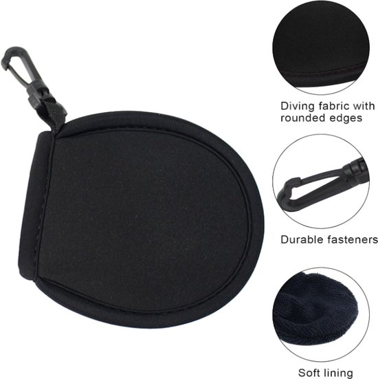 *** Clip on Golfbalwasser in Zwart - Ideaal voor het Schoonmaken van Golfballen - Handige Golfaccessoire - Golfbal Reiniger - van Heble® *** van Heble® — afbeelding 2