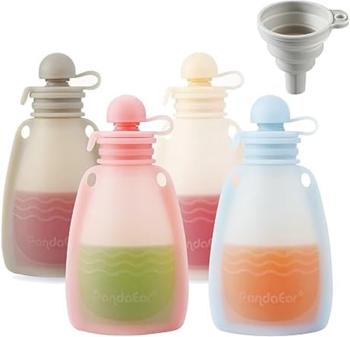 Goedkoopste Herbruikbare Siliconen Babyvoeding Zakjes, Squeeze Pouches voor Peuter Kinderen, 6 oz
