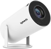 Igoods Projector - Mini-beamer - Videoprojector - Draagbare Projector - HD - Streamen - 180° draaibaar - Met Afstandbediening - Wifi 6 - Bluetooth 5.0 - Wit