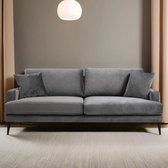 Canapé 3 places confortable et élégant avec structure en bois de hêtre, coloris Gris