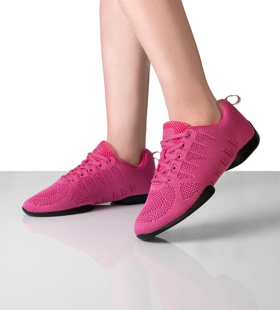 Suny 165 Fuchsia Baskets de Danse Femme avec Semelle Fendue Flexible avec Point de Pivot - Légères et Respirantes - SUNY - Fuchsia - 36 2/3