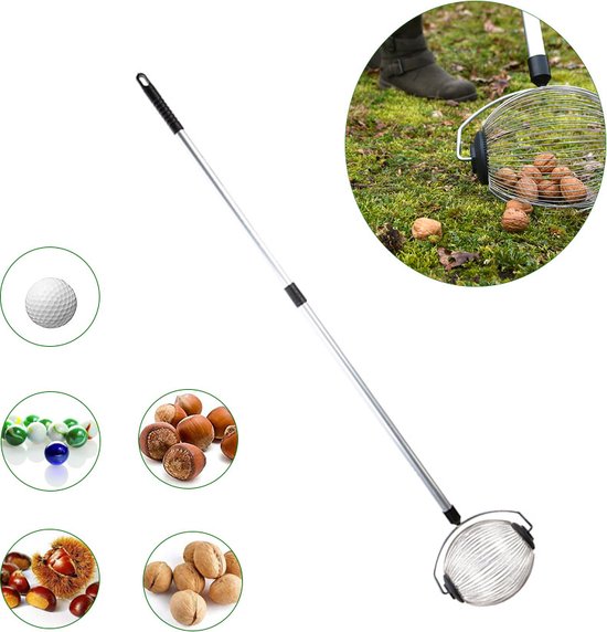 Tuin de Bruijn® - Notenraper - metaal - met telescopische steel - Gezien op TV bij 'Dwars door de lage landen' - rugvriendelijk - makkelijk en snel - dé enige echte originele van Tuin de Bruijn® — afbeelding 3