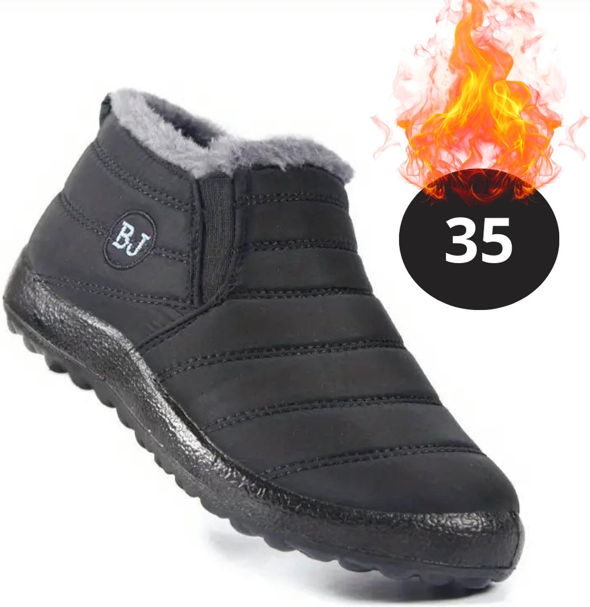 Nivard Snowboots Sneeuwschoenen Sneeuwboots Dames Wintersport Ski Skischoenen – 35 Laag Zwart