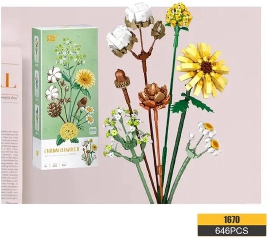 680 stuks mnstenen bloemboeket bouwsets, createve doe-het-zelf
