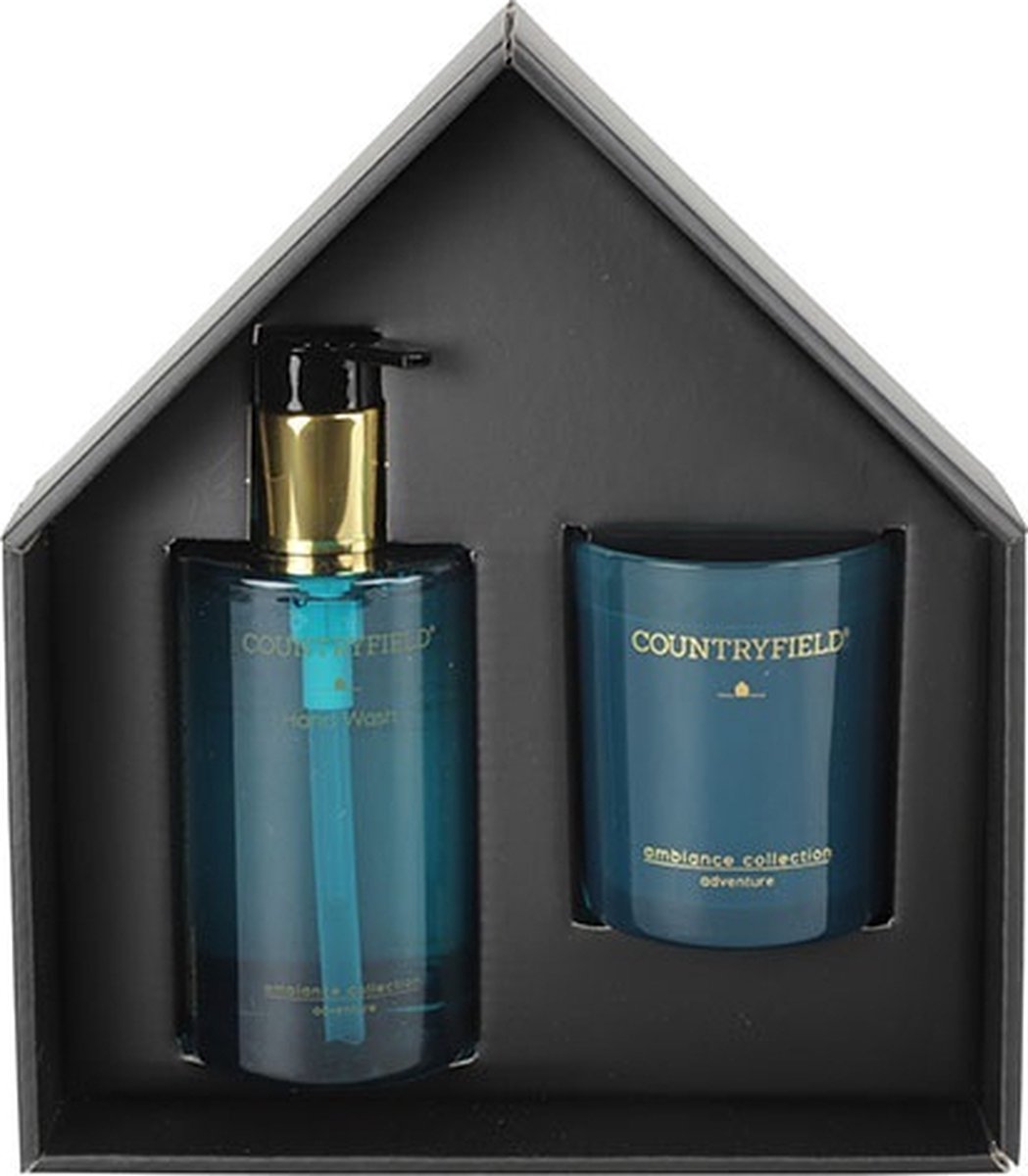 Countryfield - Elegance - Gift box - hand wash & kaars - blauw -geschenkset vrouwen - cadeau