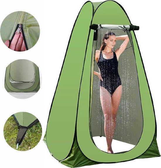 Foto: Pop up omkleedtent douchetent toilettenten buitenbadtent 1 2 personen draagbare douchetent toilettent enkellaags oxford doek automatische snelheidsopening voor douchevissen 2people kleur groen 