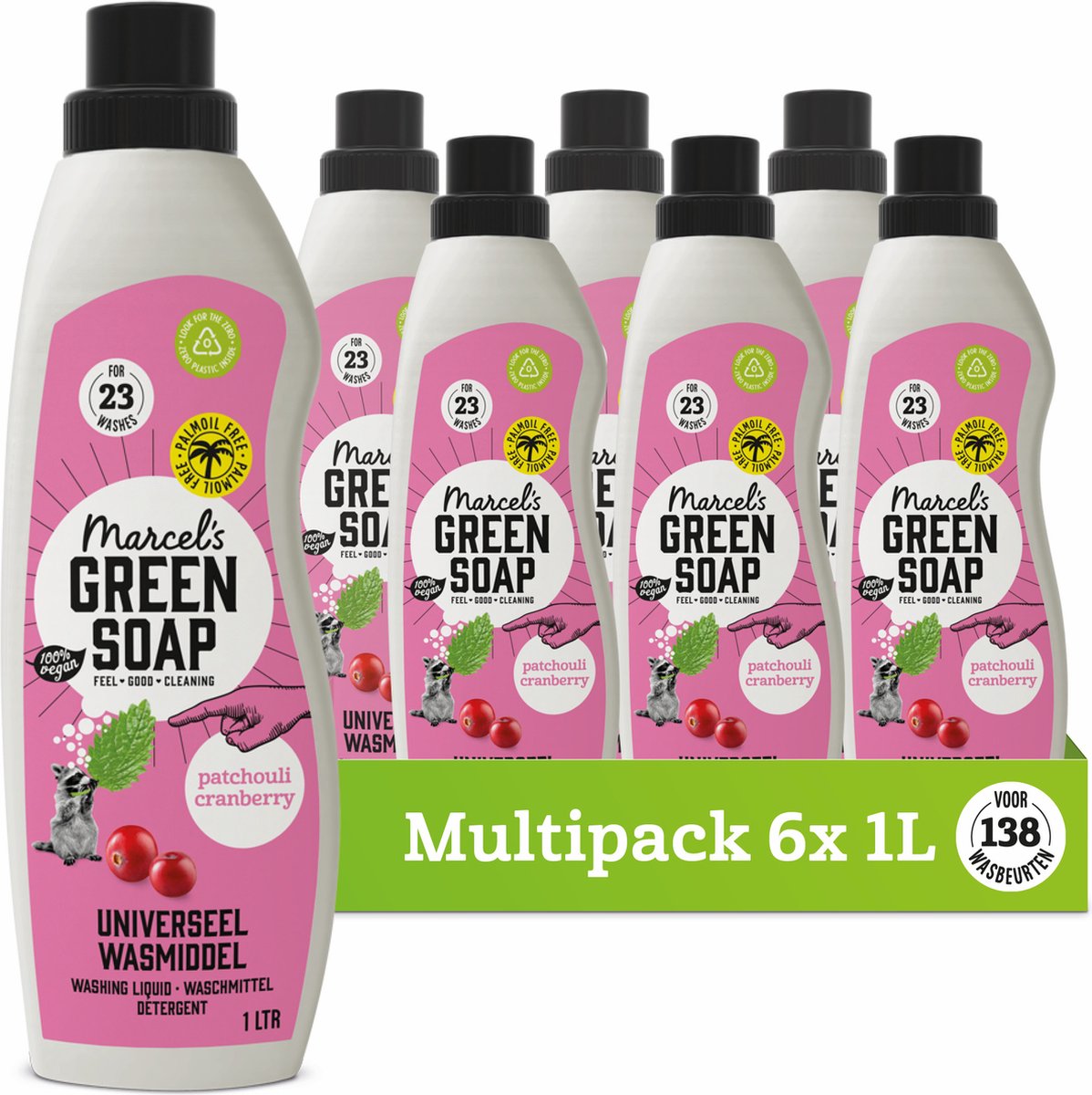 Goedkoopste Marcel's Green Soap Universeel Wasmiddel Patchouli & Cranberry 6 x 1L