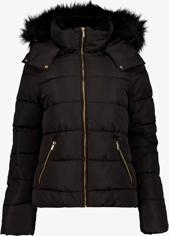 MARIKOO dames winterjas, gewatteerd, winterjas, lang, warm, met capuchon, B989, Dusty-blue, S