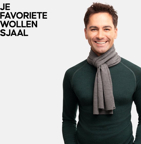 Écharpe en laine mérinos DANISH ENDURANCE - Qualité Premium - pour hommes et femmes - Gris foncé - Taille unique