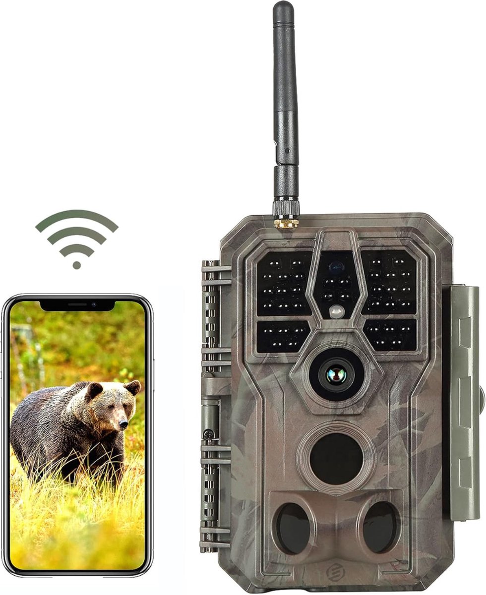 Equivera Wildcamera voor Buiten - Wildcamera met Nachtzicht - WiFi - Hoge Resolutie - Waterdicht - Wild Camera - Premium
