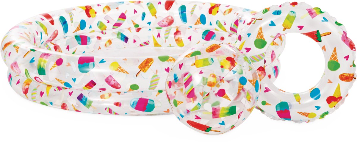 Intex Just So Fruity Pool Set - Opblaaszwembad - Ø 122 x 25 cm - Inclusief Strandbal en Zwemband