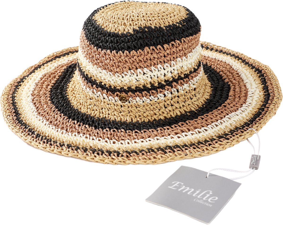 Emilie collection - hoed - zomerhoed - crochet - camel - zwart