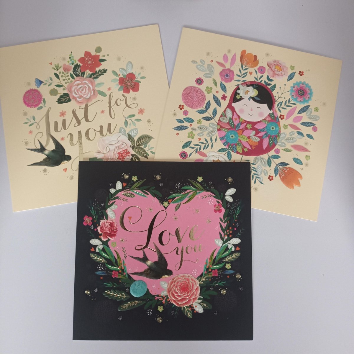 6 Luxe Liefde Wenskaarten Kaarten Wenskaart Greeting Cards Set Paperclip Serie Le Chic Love 3 Motieven Met Envelop 15x15cm Vierkant