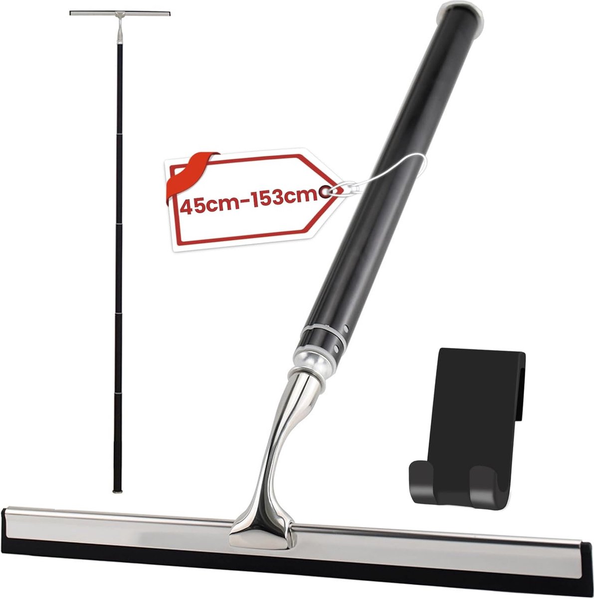 Goedkoopste Rubber Vloerwisser met Lange Handgreep - Verstelbare 155 cm Professionele Wisser voor Natte Ruimtes - Vloertegels, Garage, Badkamer, Raam, Vloerwisser - Blauw