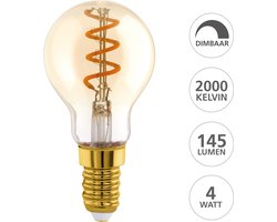 EGLO LED Lamp - E14 - Ø 4,5 cm - P45 - Amber - 2000K - Dimbaar