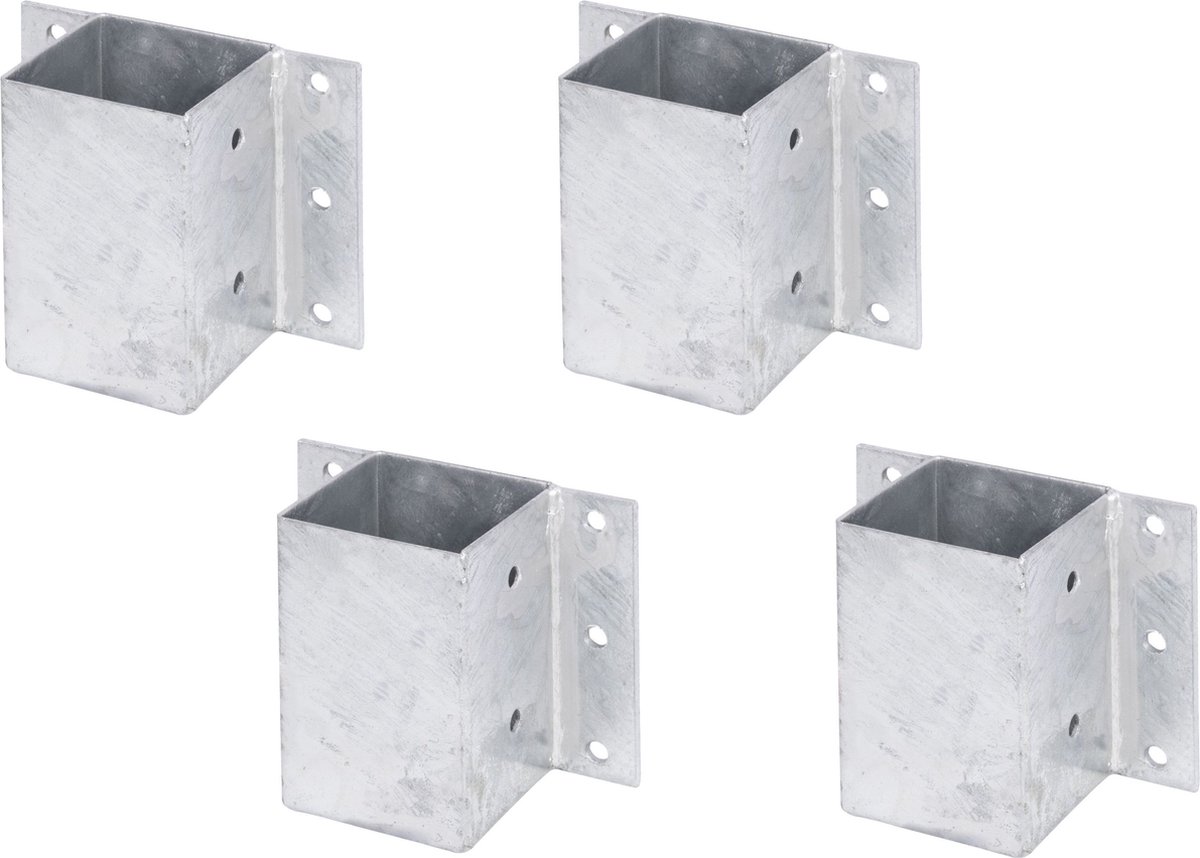 Alberts paalsteunen voor L- en U-stenen of muren om vast te schroeven thermisch verzinkt 91 x 91 mm set van 4
