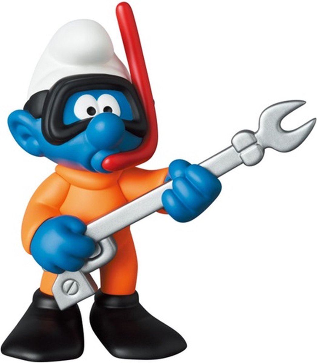 Medicom en de Smurfen - Duiksmurf met platte voeten - Verzamelobject op blister - 8 cm