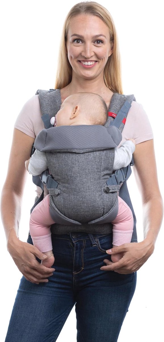 Image of 4-in-1 Draagzak voor Pasgeborenen tot Peuters - Ademend en Verstelbaar - Inclusief 2-in-1 Bandana Slabbetje