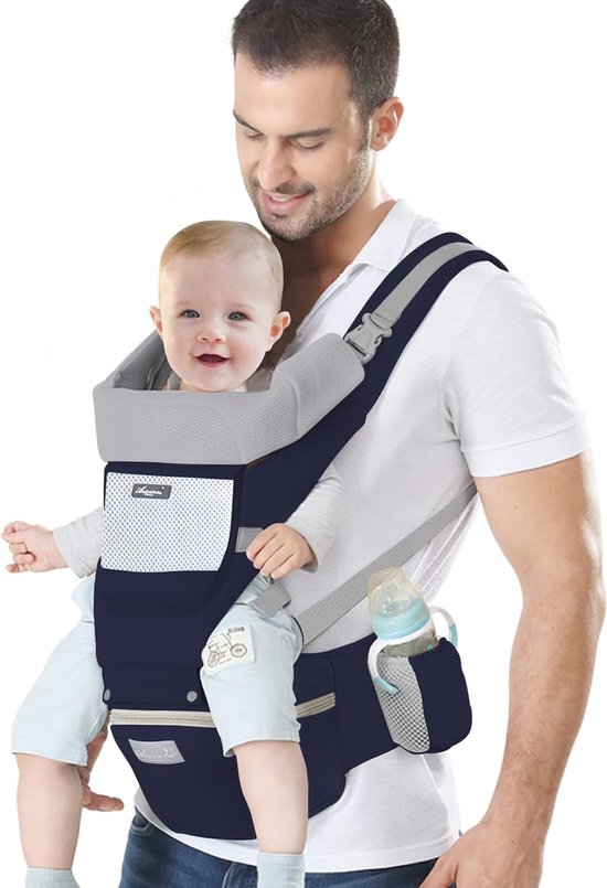FUNLIO Babydeurspringer voor 6-24 maanden (met deurklem), babyspringschommel met sterke veer en verstelbare riem, draagbare wip voor peuters, draagkracht 18 kg, zwart