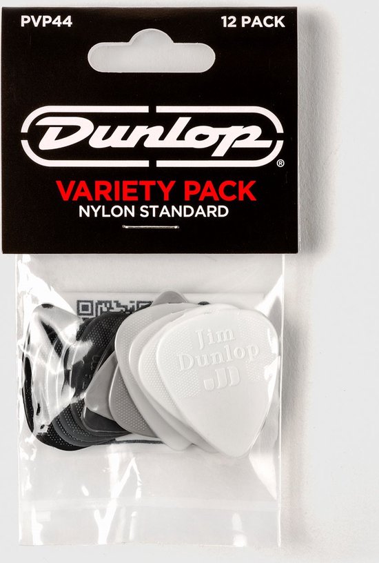 Dunlop PVP44 Nylon Standard Pick Plectrum Variety 12-Pack - Plectra, 0.38mm tot 1.0mm, mix van 12 stuks